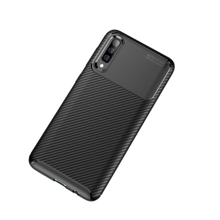 TPU Takakansi Carbon Samsung Galaxy A50 Musta