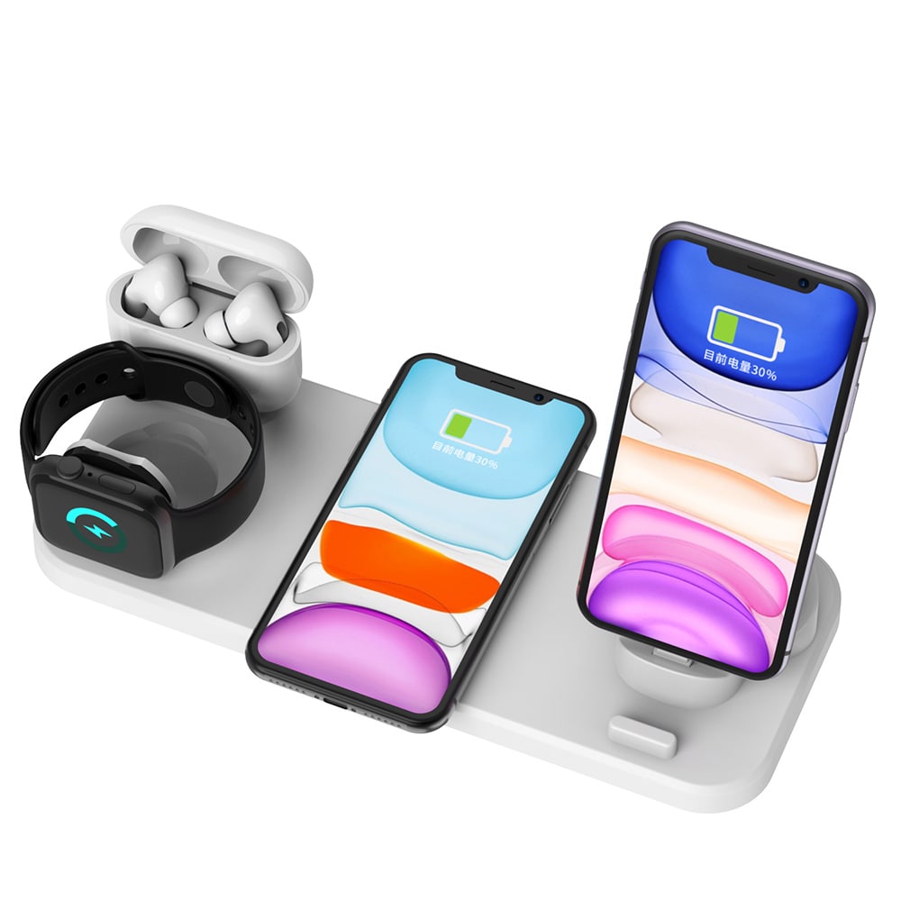 3in1 Latausasema Apple Airpods, Watch & iPhone Valkoinen