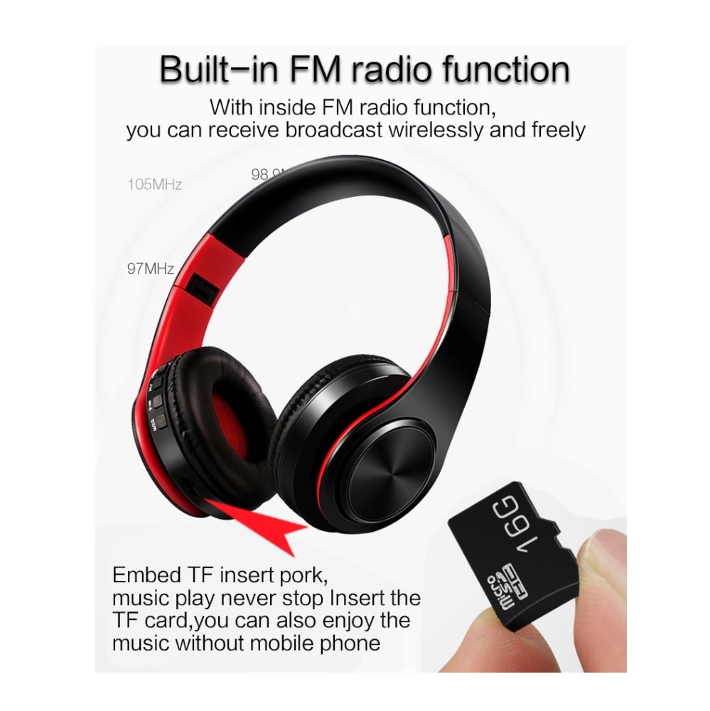 HIFI Bluetooth Kuulokkeet - SD-kortti & FM