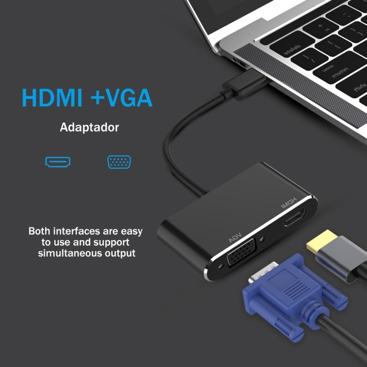 2 in 1 USB 3.0 - HDMI + VGA Sovitin