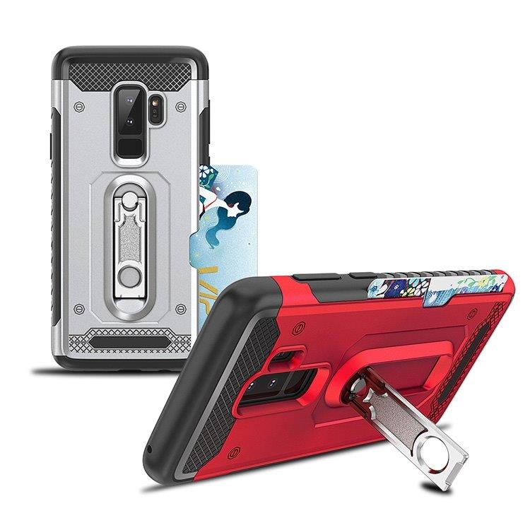 Punainen Shockproof kuori pidikkeellä Galaxy S9+