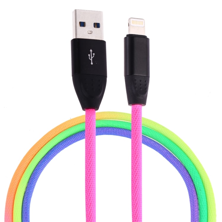 1m USB -  Micro USB latauskaapeli - Sateenkaaren värit