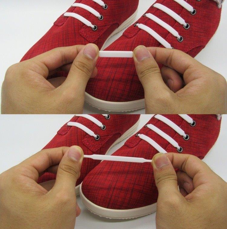 Joustavat silikoniset kengännauhat Unisex - Musta