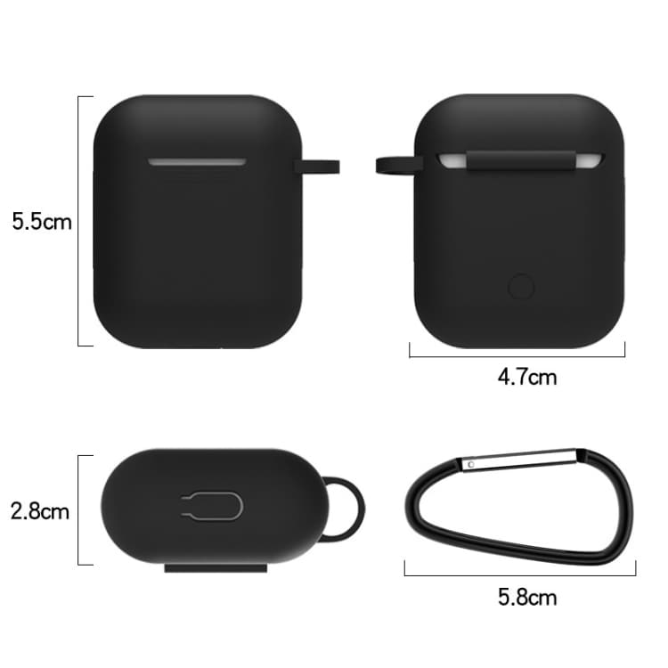 Silikoni suojakotelo  Apple AirPods 1/2 - Musta/valkoinen