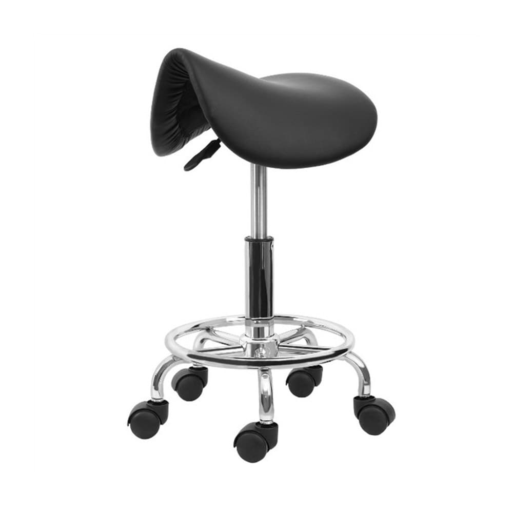 Satulatuoli pyörillä - korkeussäädettävä ergonominen toimistotuoli, jossa on kääntötoiminto ja kumipyörät