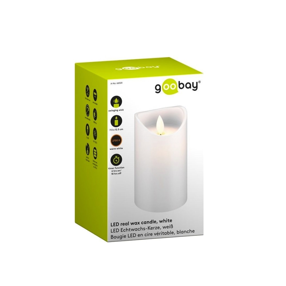 Goobay - LED-Kynttilä 7,5x12,5cm