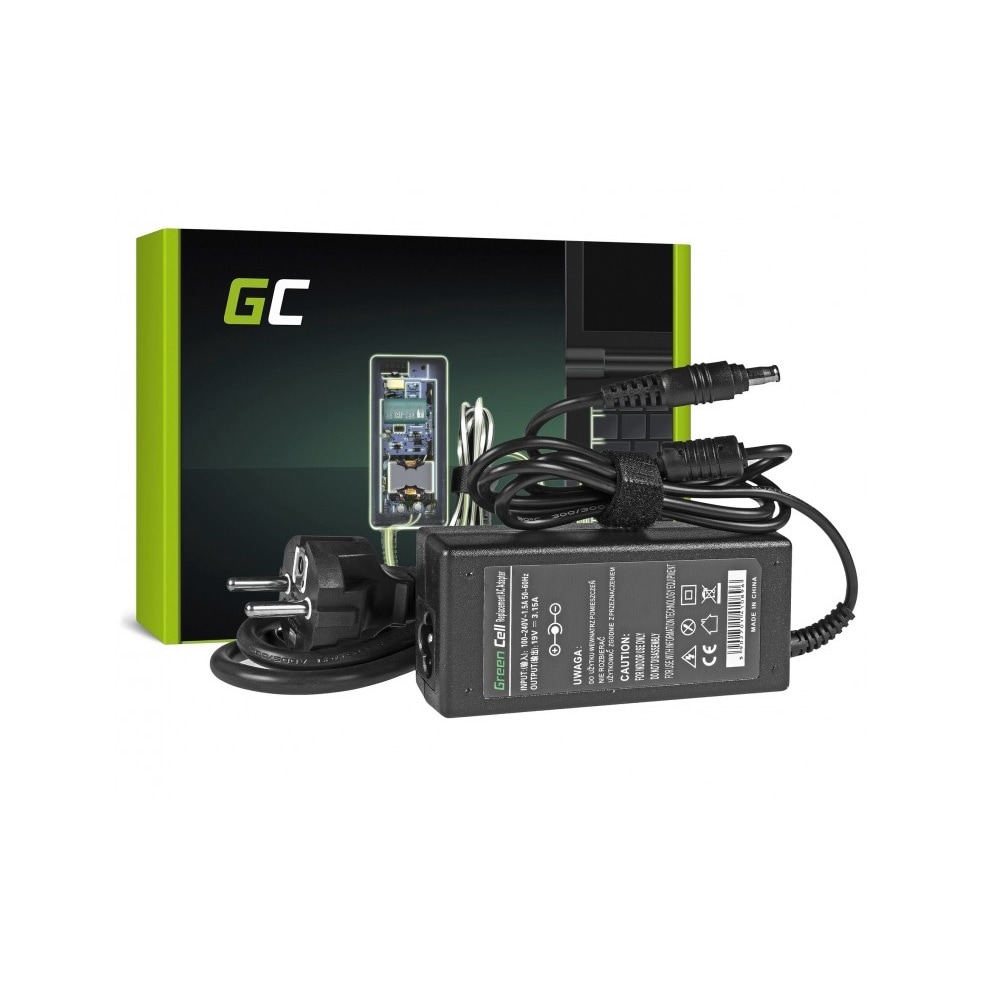 Green Cell laturi / Virtasovitin Samsung 60W / 19V 3.16A / 5.5mm-3.0mm