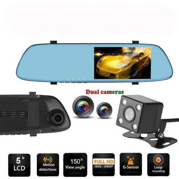 Bilkamera  Duo backspegel full HD 1080p