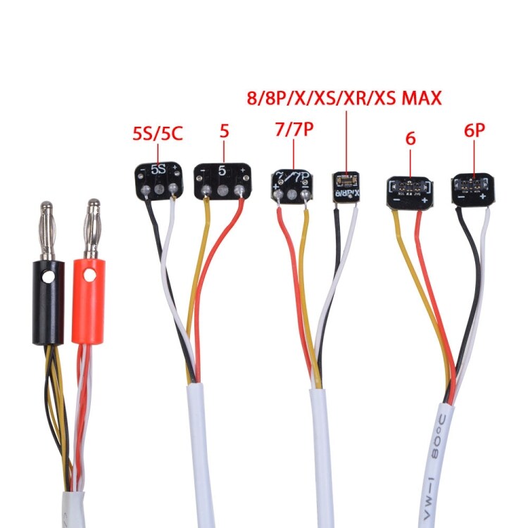 strömtestkabel för iPhone XS Max / XR / X / 8 / 7 / 6 / 6s Plus / 5 / 5C / 5S / 4S