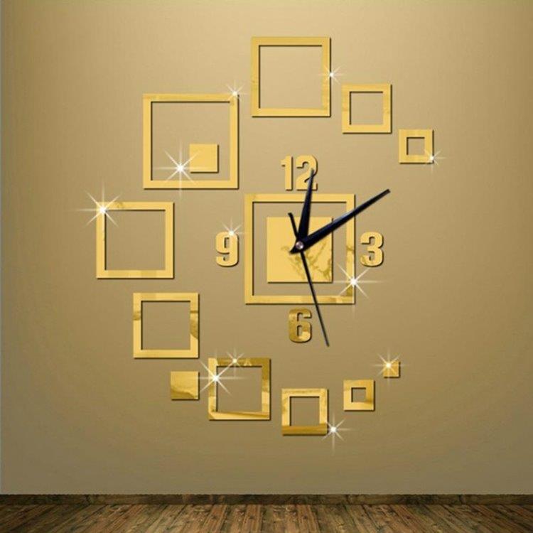 Seinäkoriste 3D kello - Kulta