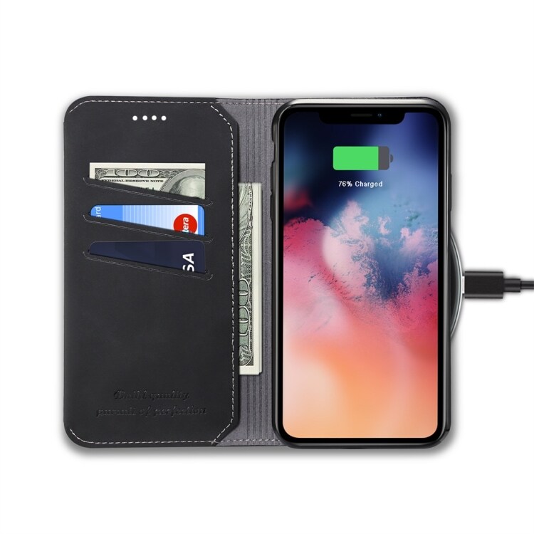 Flip kotelo pehmeää PU:ta luottokorttipaikalla iPhone XI 2019