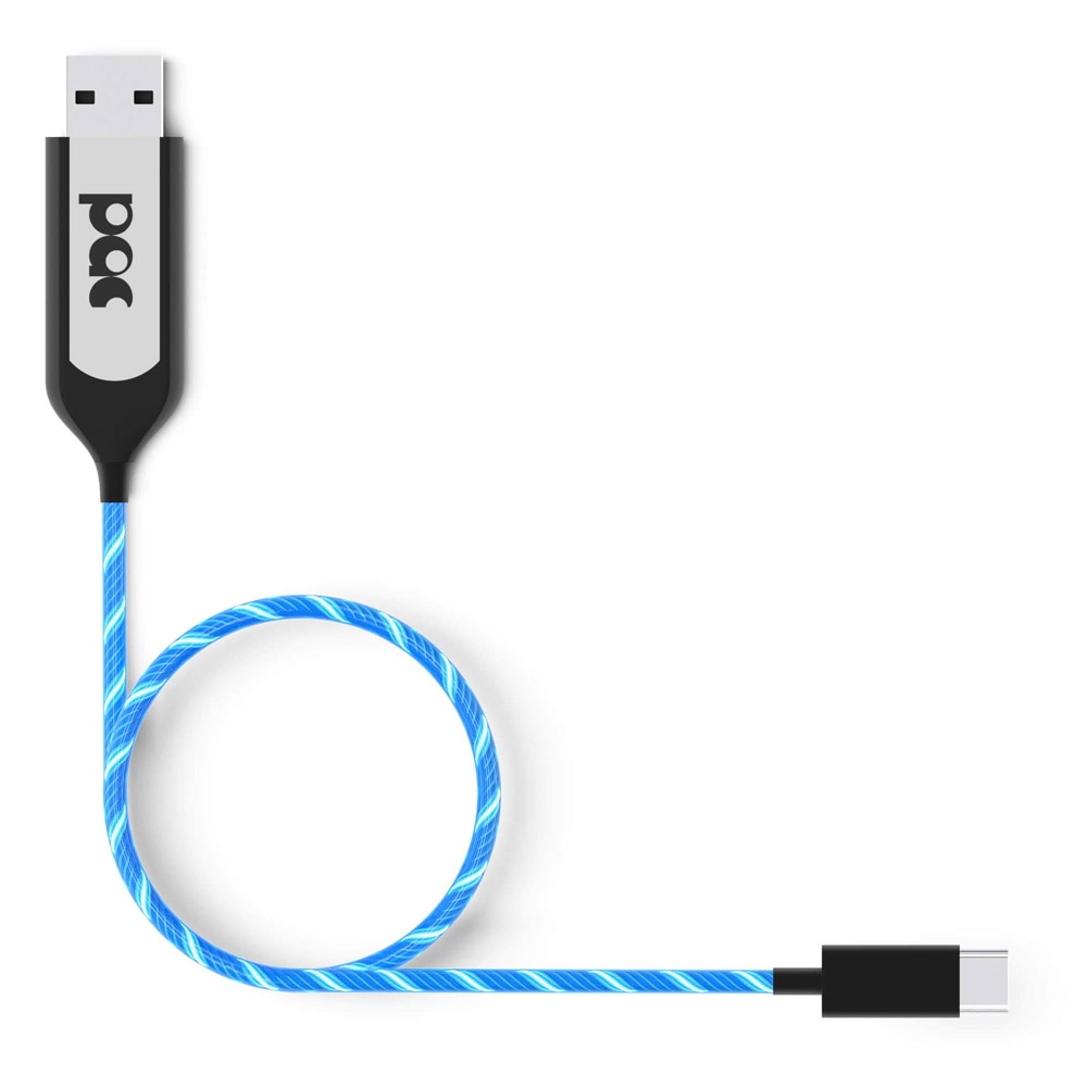 PAC Latauskaapeli USB-C 1m Sininen LED