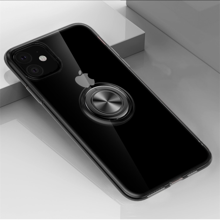 Huippuohut takakansi sormuspidikkeellä iPhone 11 Musta