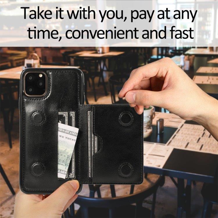 Lompakkokotelo telineellä ja lompakolla iPhone 11 Pro Musta