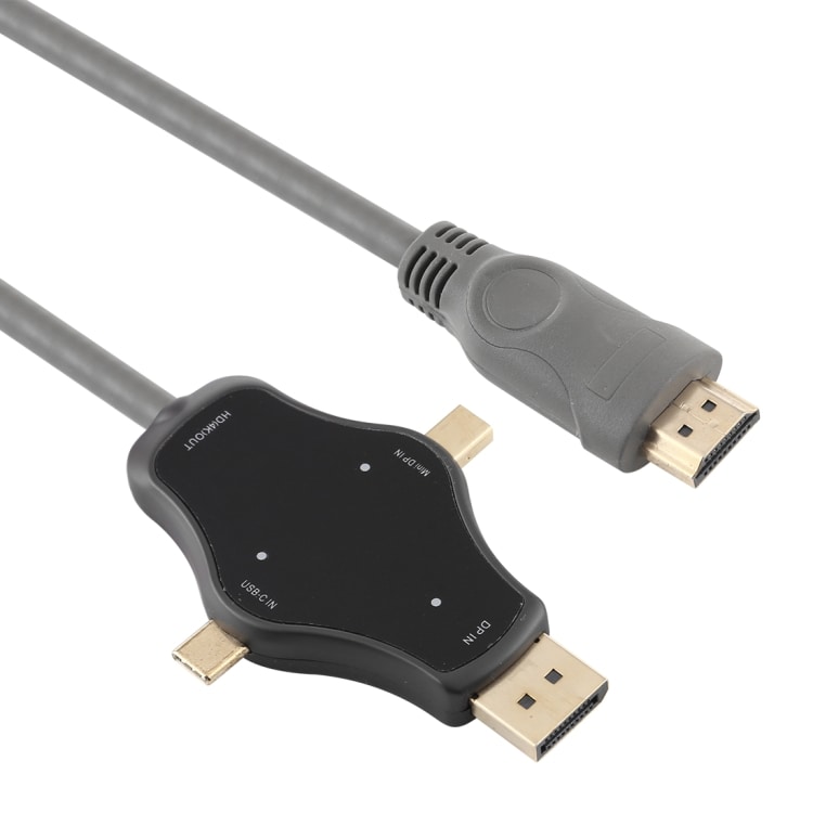 Sovitinjohto DisplayPort - Mini DisplayPort + USB Typ-C -> HDMI 4K
