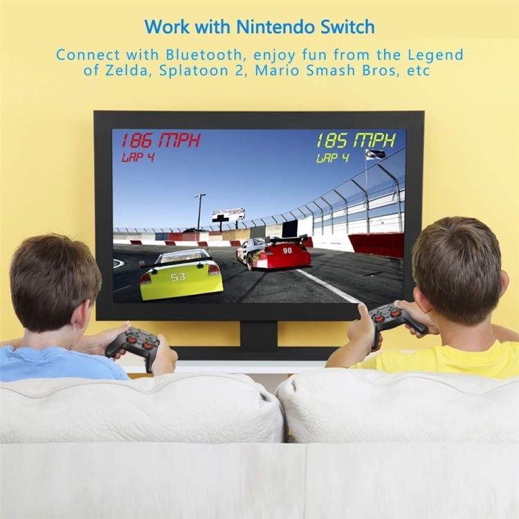 Langaton ohjain laitteeseen Nintendo Switch Pro Tärinätuella - Musta