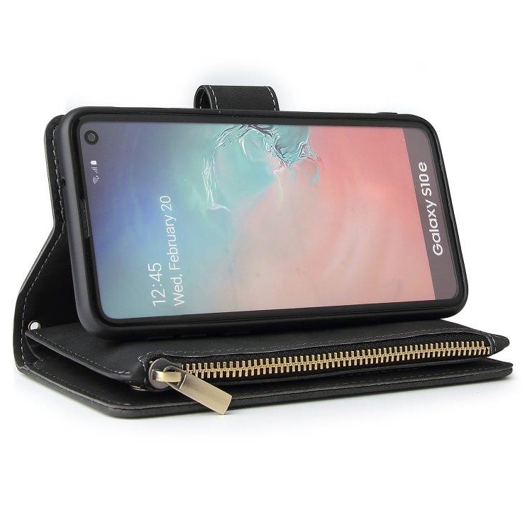 Vaakatason Läppäkotelo kortti- ja kolikkolokeroilla - Samsung Galaxy S10e