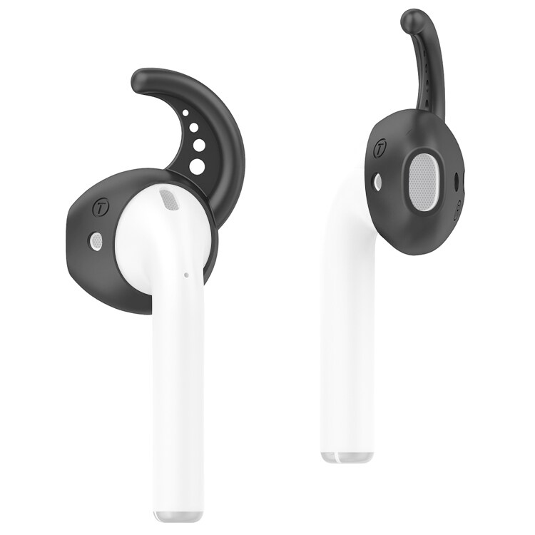 Silikoonisuoja paremmalle istuvuudelle kuulokkeille Apple AirPods 1 / 2 - Musta