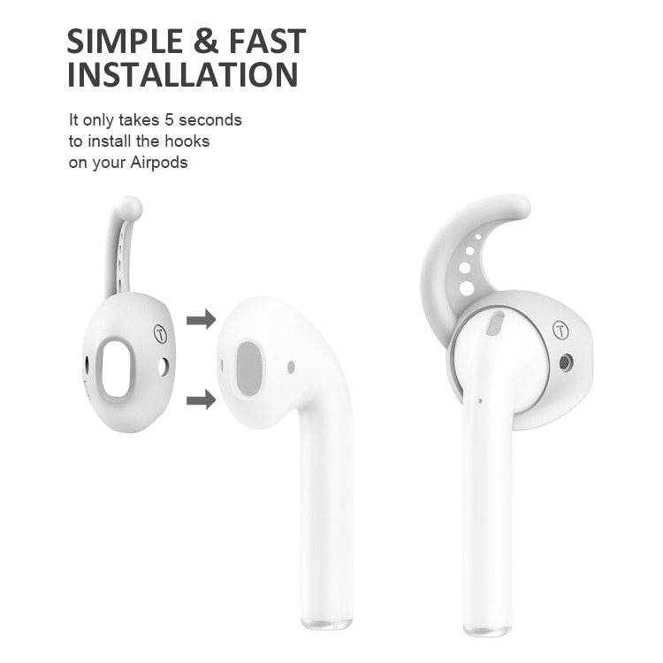Silikoonisuoja paremmalle istuvuudelle kuulokkeille Apple AirPods 1 / 2 - Musta