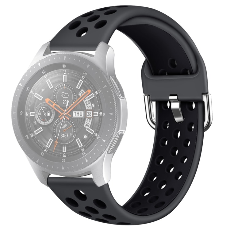 Ranneke Galaxy Watch 46 / S3 / Huawei Watch GT 1 / 2 22mm - Musta / Harmaa
