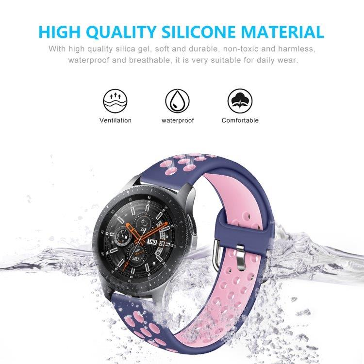 Ranneke Galaxy Watch 46 / S3 / Huawei Watch GT 1 / 2 22mm - Musta / Harmaa