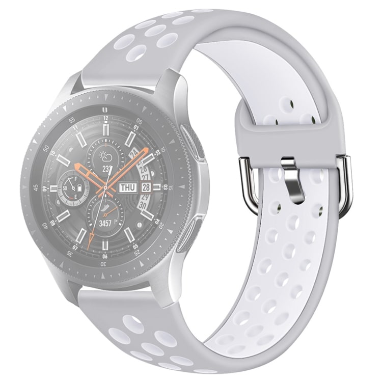 Ranneke Galaxy Watch 46 / S3 / Huawei Watch GT 1 / 2 22mm - Harmaa / Valkoinen