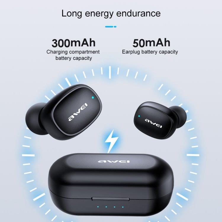 Langaton sport headset awei T13 Bluetooth V5.0 - Musta