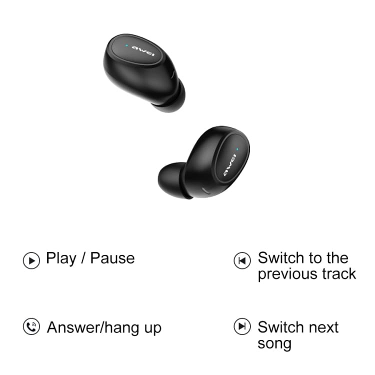 Langaton sport headset awei T6 Bluetooth V5.0 - Musta