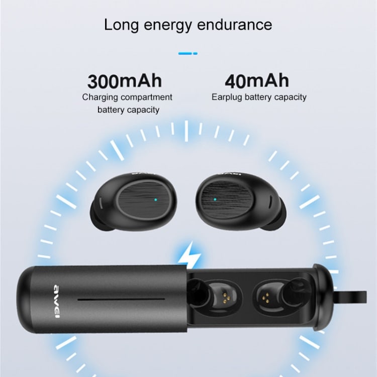 Langaton sport headset awei T55 Bluetooth V5.0 - Musta