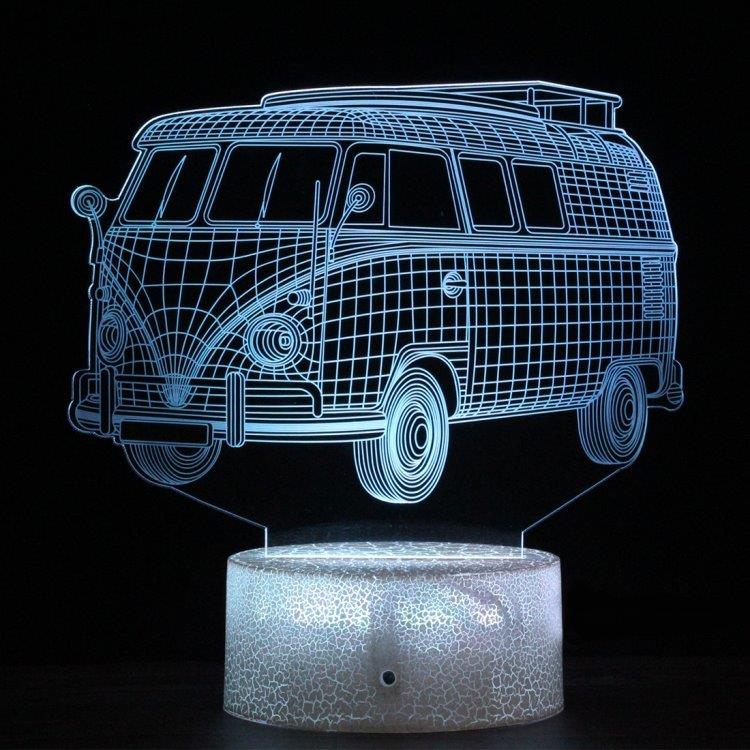 3D Auto motiivi LED-lampulla + säätimellä