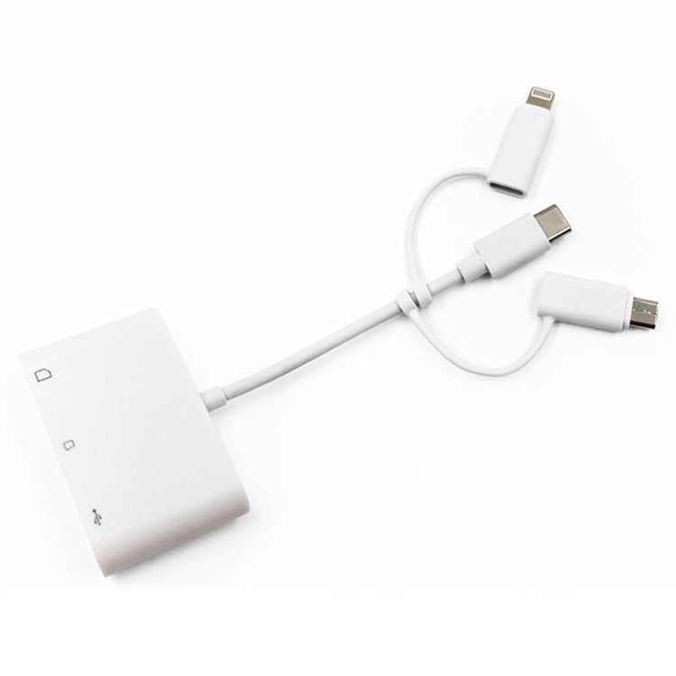 Adapteri USB-C / iPhone USB 2.0 + SD / TF / OTG