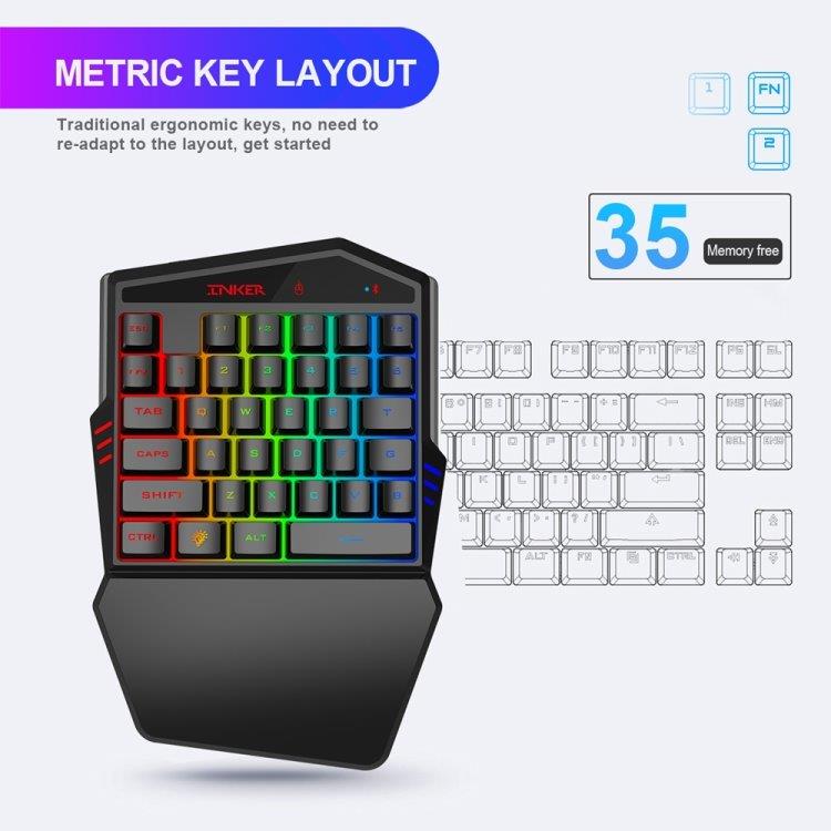 HXSJ K88 Langaton Gaming TNäppäimistö + Langallinen Hiiri