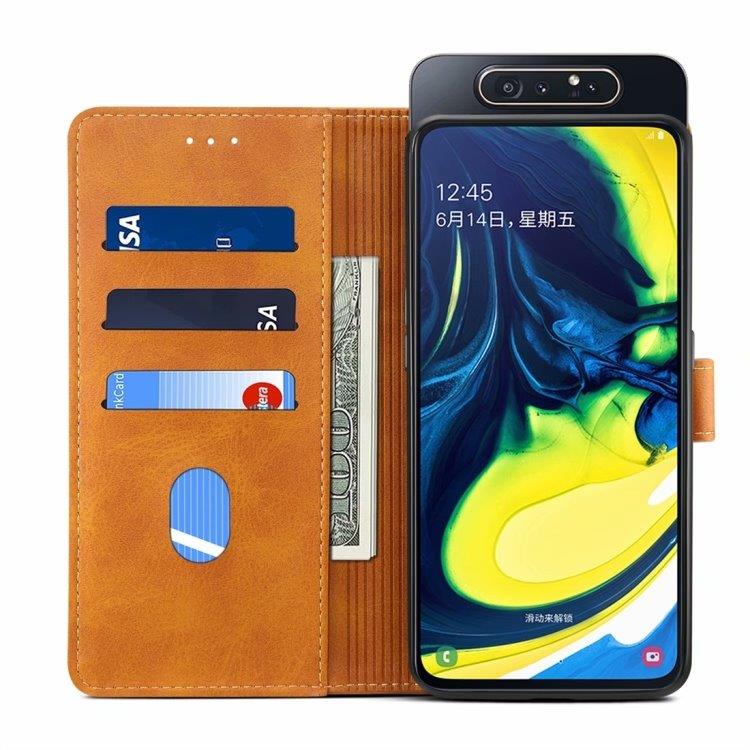 Flip kotelo korttitaskuilla ja telineellä Samsung Galaxy A80 / A90 Beige