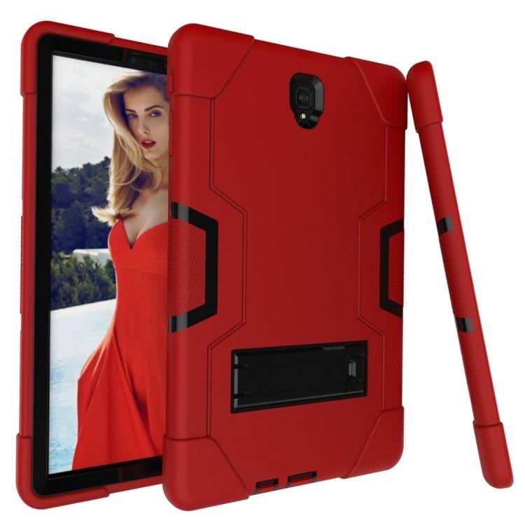 Lujatekoinen kuori telineellä Samsung Galaxy Tab S4 10.5 - Punainen