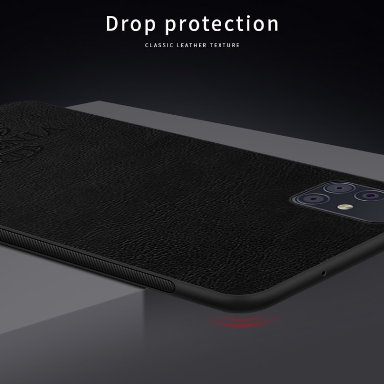 TPU suojakuori nahkastruktuurilla Samsung Galaxy A51, musta