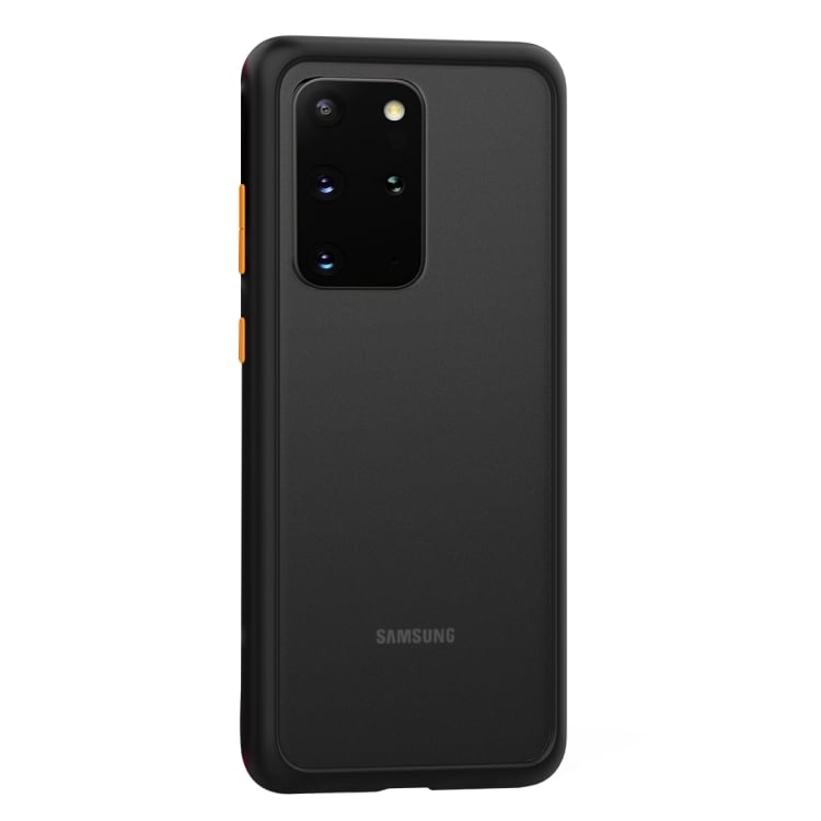Shockproof TPU-kuori Samsung Galaxy S20, musta + keltainen