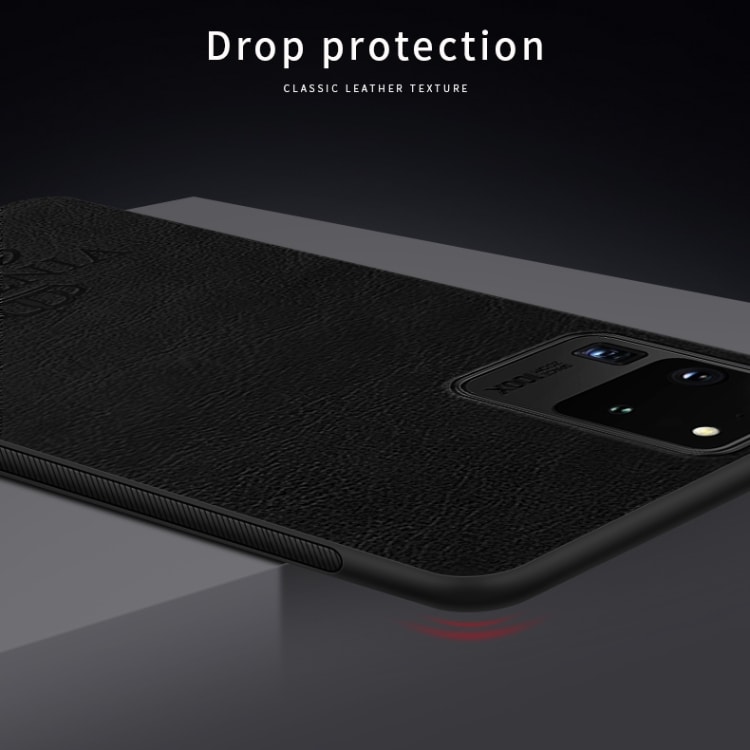 TPU suojakuori nahkaskyddsskal med lädertextur till Samsung Galaxy S20 Ultra