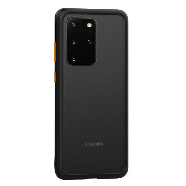 Shockproof TPU-kuori Samsung Galaxy S20 Ultra, musta + keltainen