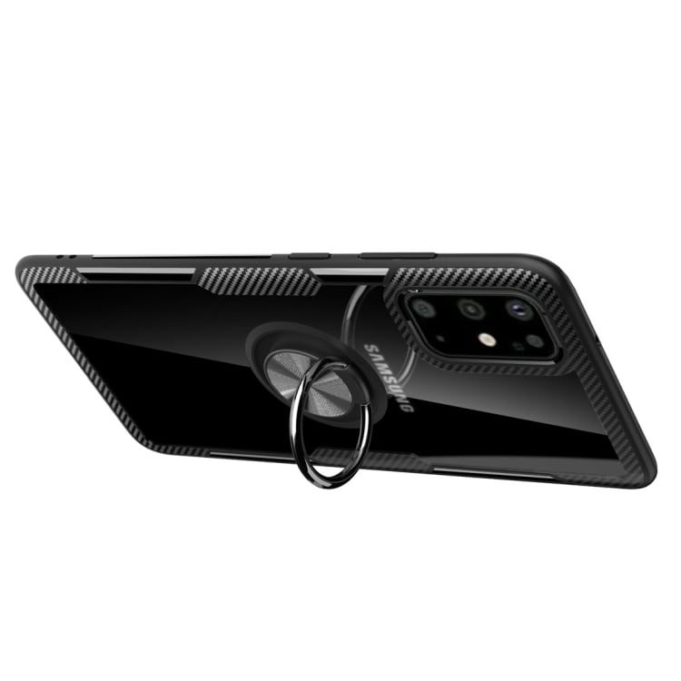 TPU suojakuori mobiilirenkaalla Samsung Galaxy S20 Ultra, hopea/musta
