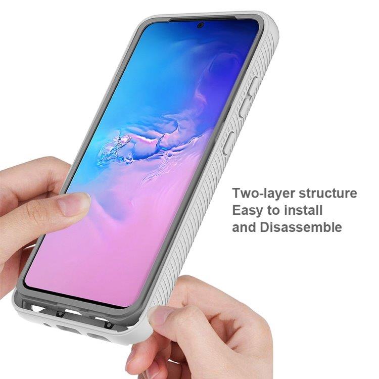 Shockproof TPU-kuori 2-kerrosta Samsung Galaxy S20+, valkoinen