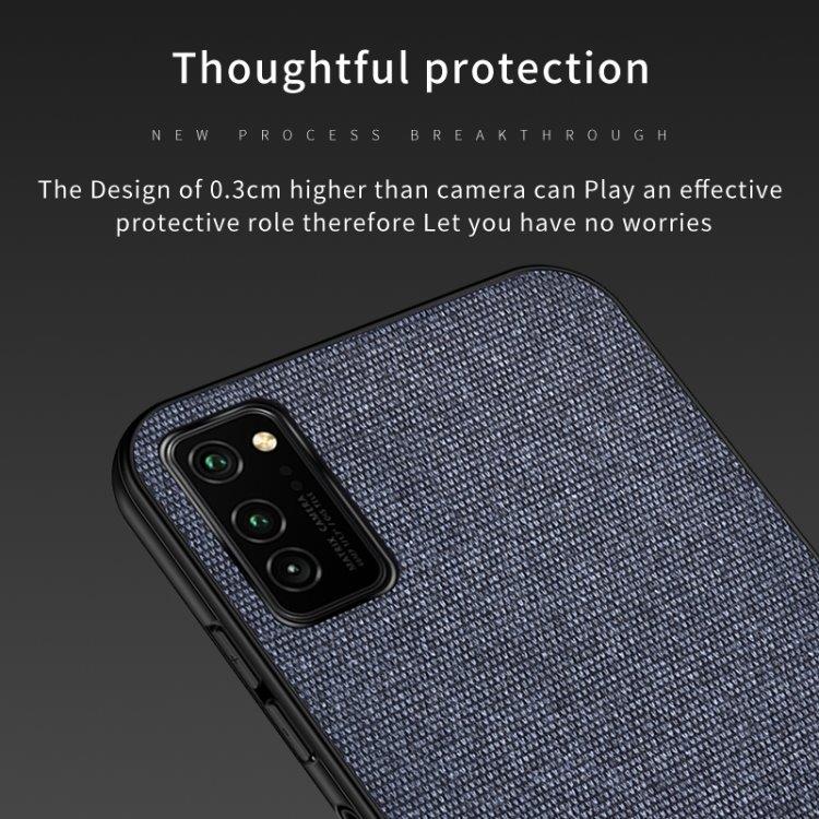 Shockproof TPU kuori tekstiilirakenteella Huawei Honor V30, musta