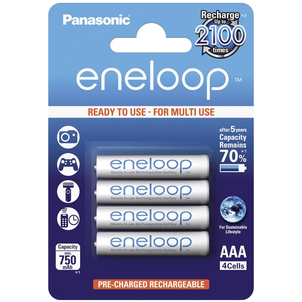 Panasonic Eneloop AAA-Akkuparistot - 4-Pakkaus