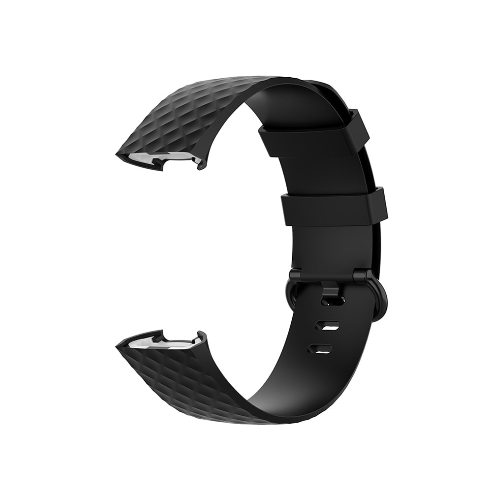 Silikoniranneke Fitbit Charge4 / Charge 3 - S Musta