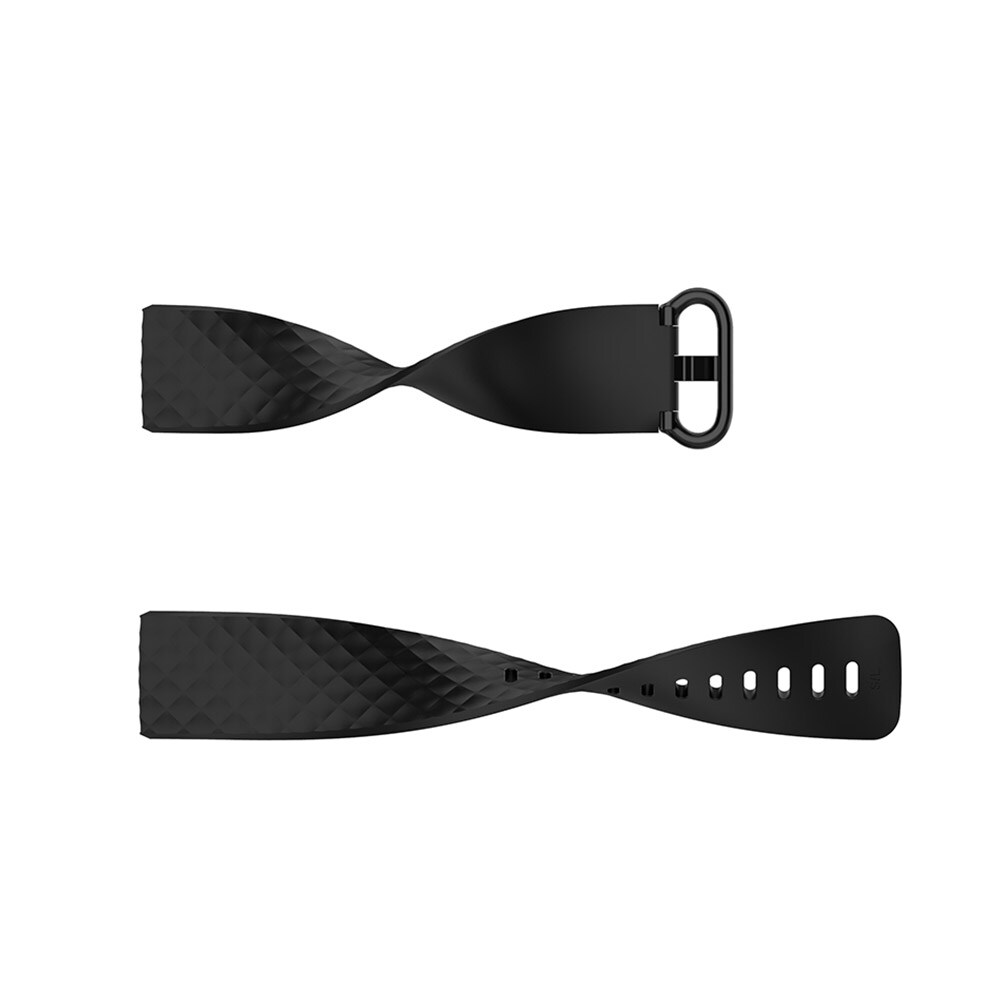 Silikoniranneke Fitbit Charge4 / Charge 3 - L Musta