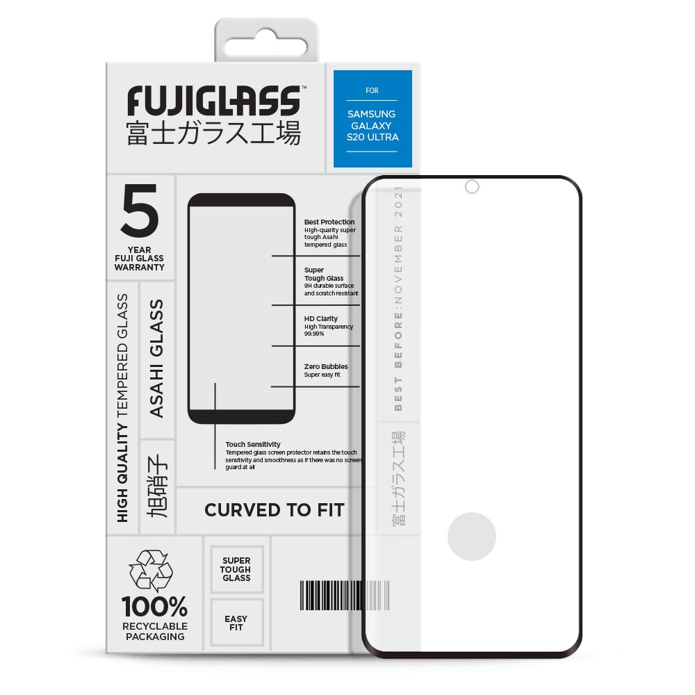 Fuji Curved Näytönsuoja Samsung Galaxy S20 Ultra Kirkas/Musta
