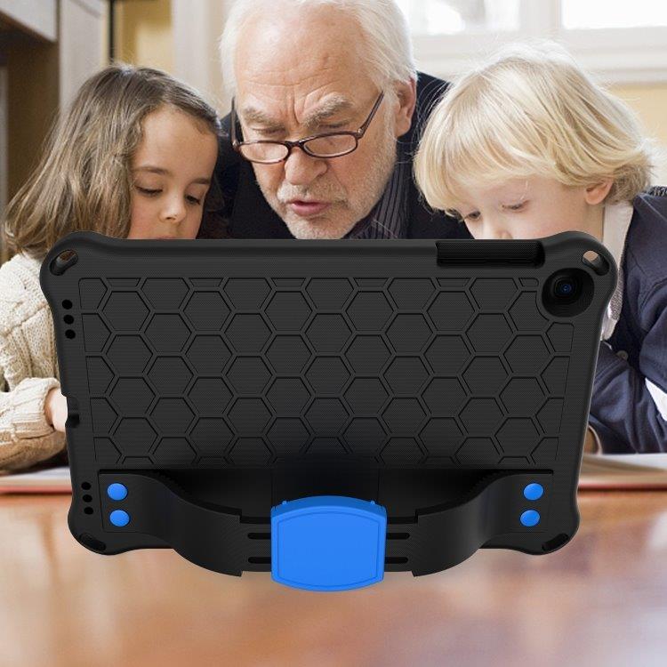 Suojakuori jalustalla ja käsi -ja olkahihnalla iPad mini 5/4/3/2/1, Musta + sininen