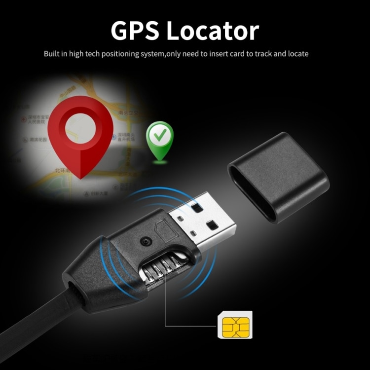 iPhone laturi jossa sisäänrakennettu GPS tracker
