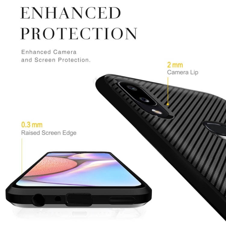 TPU kuori Huawei Y7 Pro (2019) / Y7 Prime (2019), Carbon Fiber+Musta