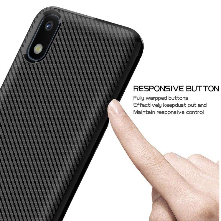 TPU kuori Huawei Honor 8S, Carbon Fiber+Musta