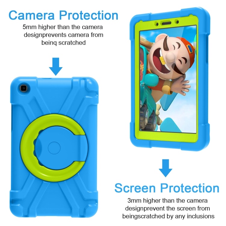 Suojakotelo rengaspidikkeellä Samsung Galaxy Tab A 8.0, Sininen + Vihreä